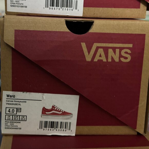 New with Box, Vans Pink and White Ward Lace Up Sneakers Size Kids 4 - Picture 7 of 7